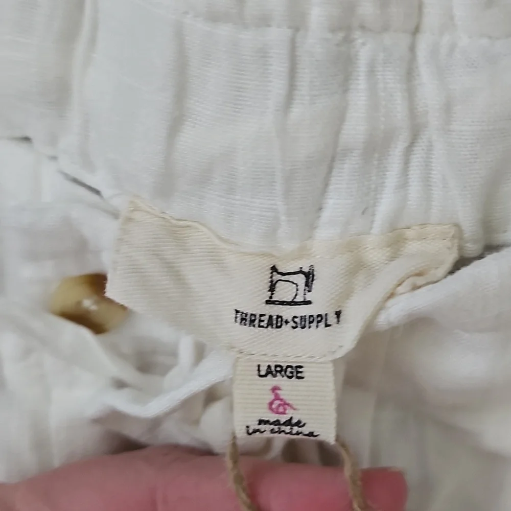 NWT Thread And Supply Women's White Linen Pants - Picture 3 of 8